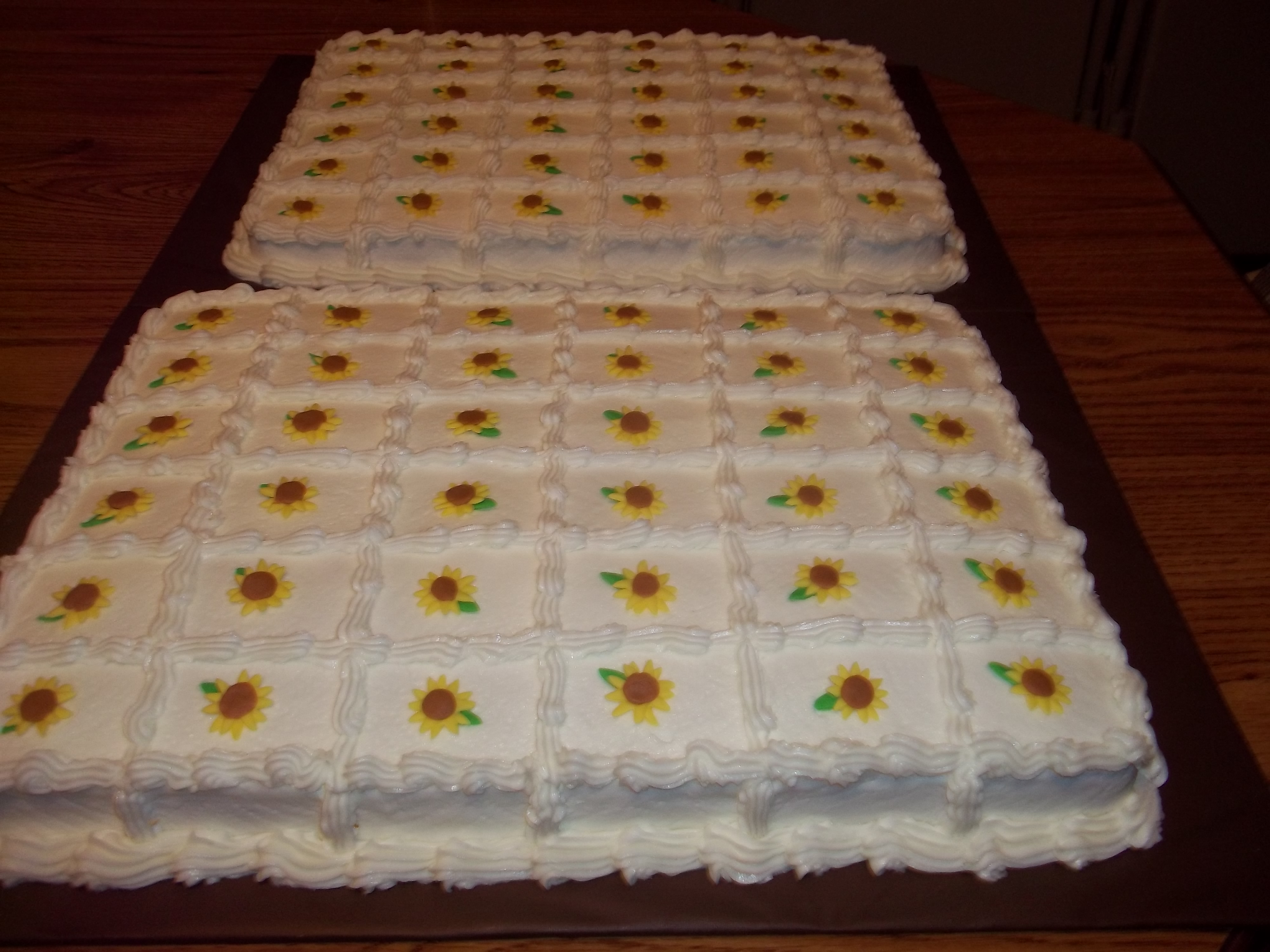 Cake Squares with Sunflowers