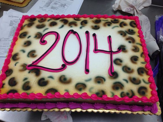 Cheetah Print Graduation Sheet Cake