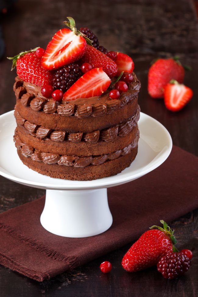 Chocolate Fruit Wedding Cake