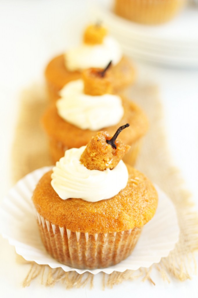 Cream Cheese Filled Pumpkin Cupcakes