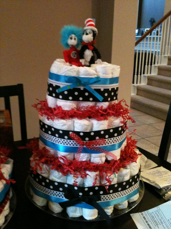 Dr. Seuss Baby Shower Diaper Cake