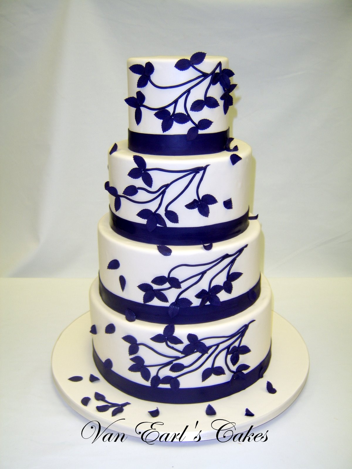 Eggplant and Ivory Wedding Cake