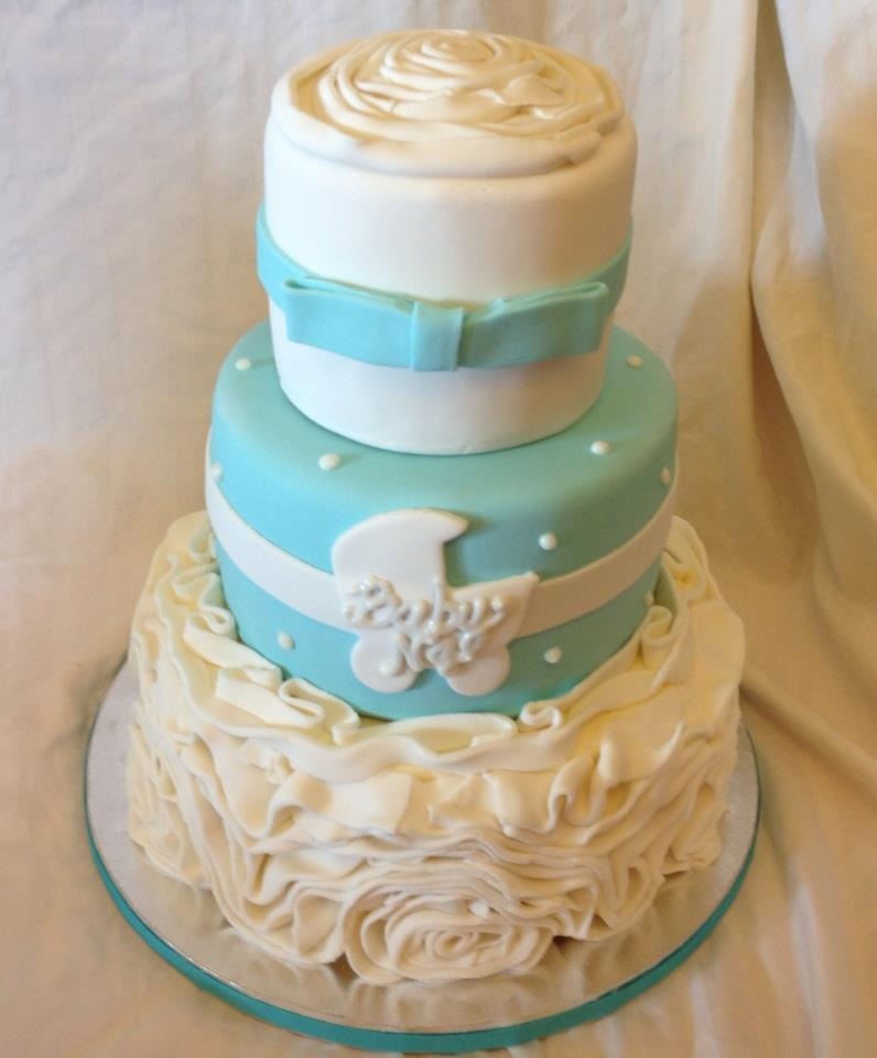 12 Photos of Elegant Baby Shower Cakes No Fondant