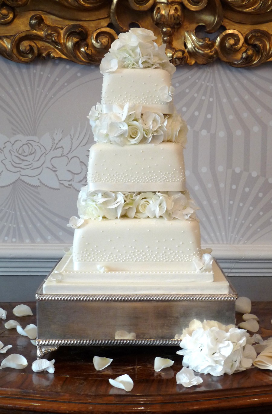 Elegant Square Wedding Cake