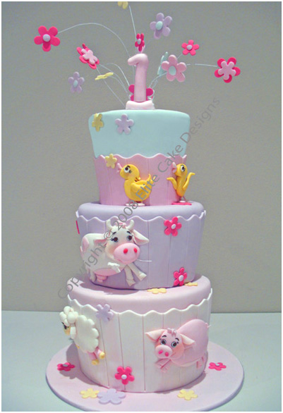 Farm Animals Birthday Cake