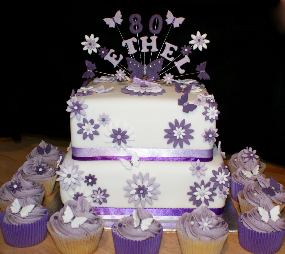 Flowers and Butterfly Birthday Cake