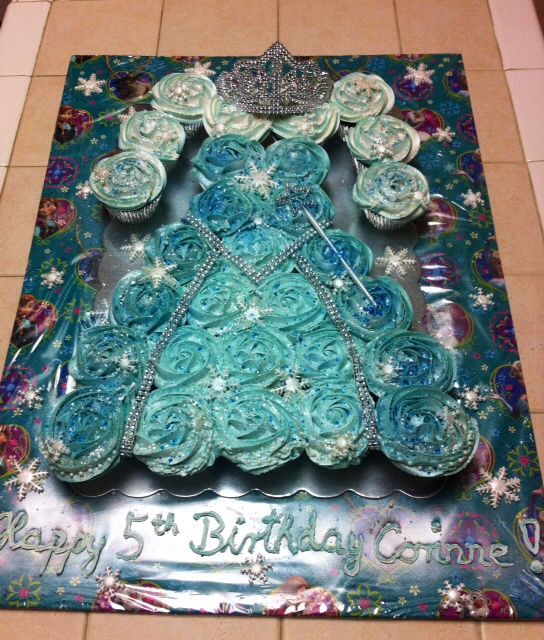 Frozen Elsa Dress Cupcake Cake