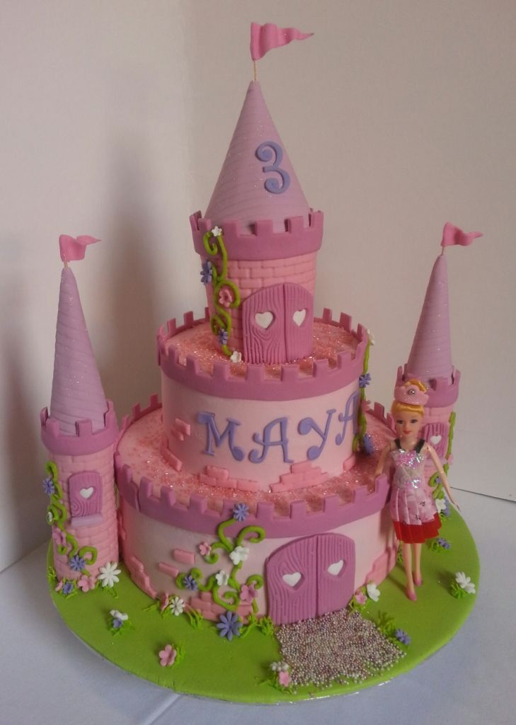 Girls Princess Castle Birthday Cake