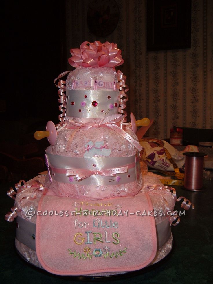 Girly Diaper Cake Ideas