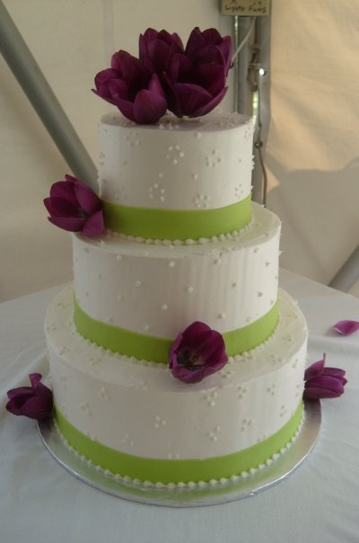 Green and Purple Wedding Cake