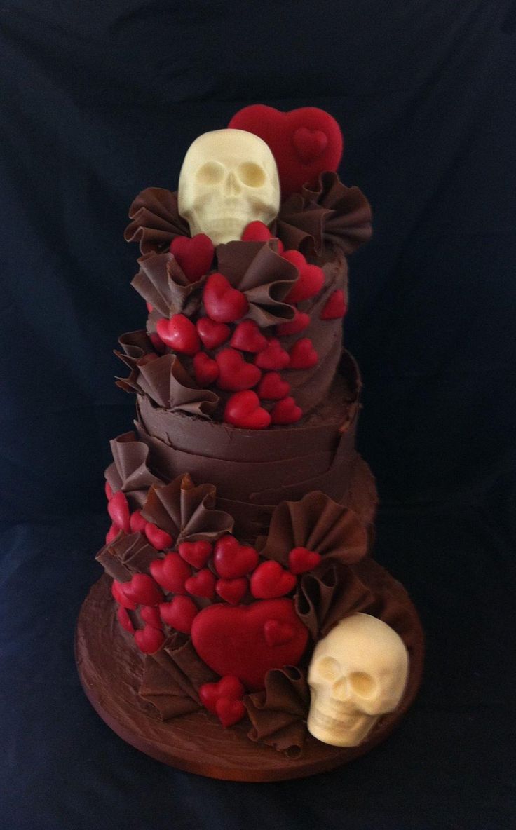 Halloween Skull Wedding Cake