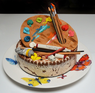 Happy Birthday Art Palette Cake