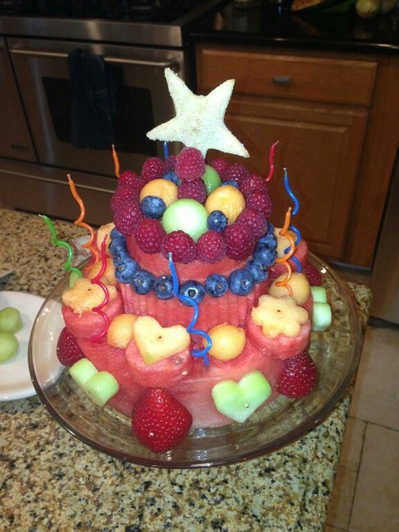 Happy Birthday Cake with Fruit