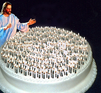 Happy Birthday Jesus Cake with Candles