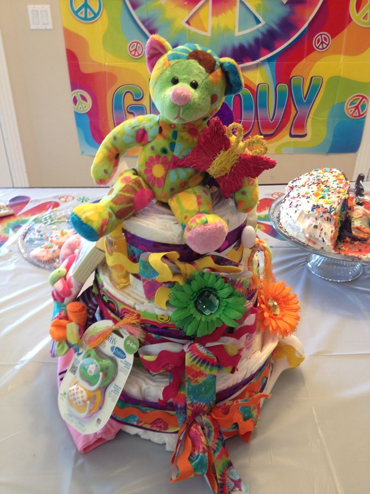 Hippie Baby Shower Cake