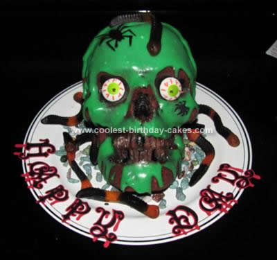 Homemade Skull Birthday Cake