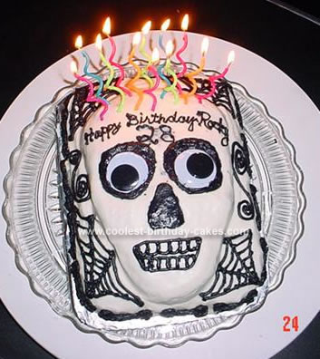 Homemade Skull Birthday Cake