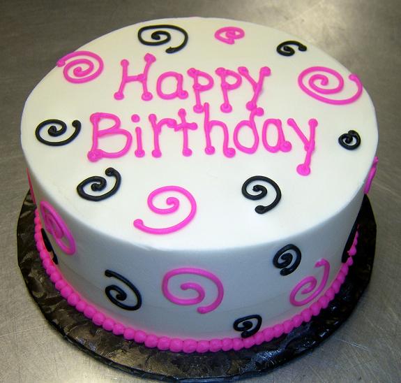 Hot Pink and Black Birthday Cake