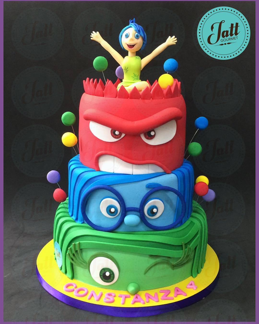 Inside Out Fondant Birthday Cake