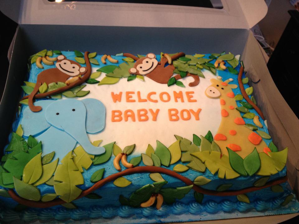 Jungle Safari Baby Shower Cake