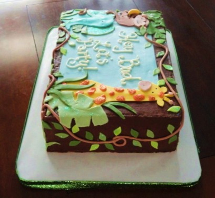 Jungle Theme Baby Shower Sheet Cake