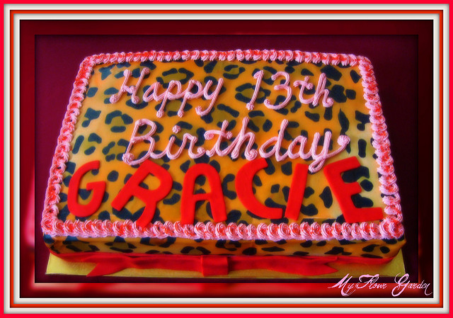 Leopard Print Half Sheet Cake