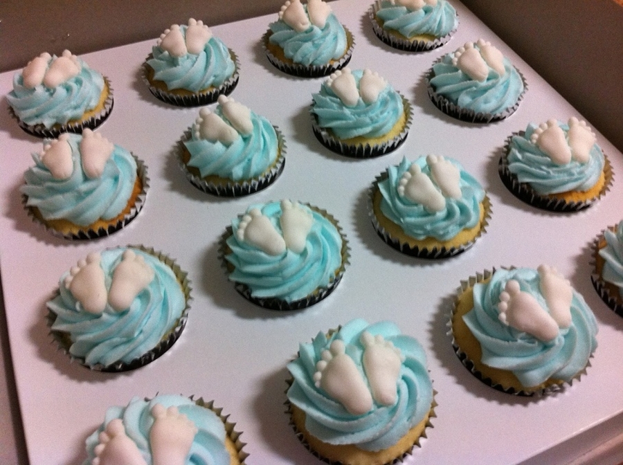 Light Blue Baby Cupcakes