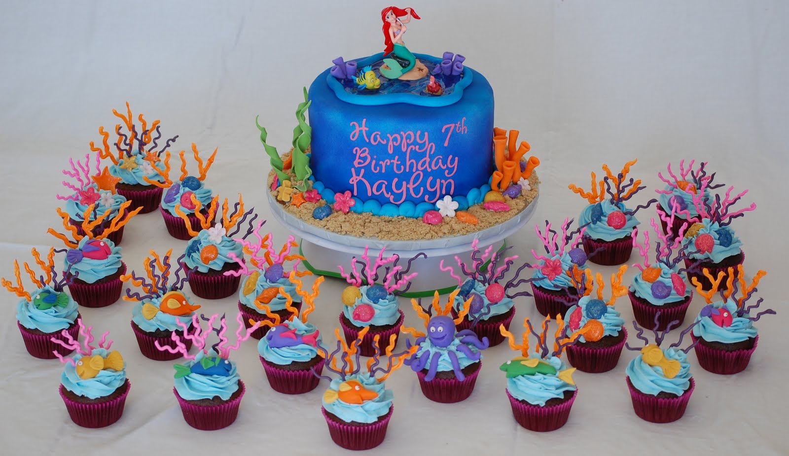 Little Mermaid Birthday Cake Cupcakes