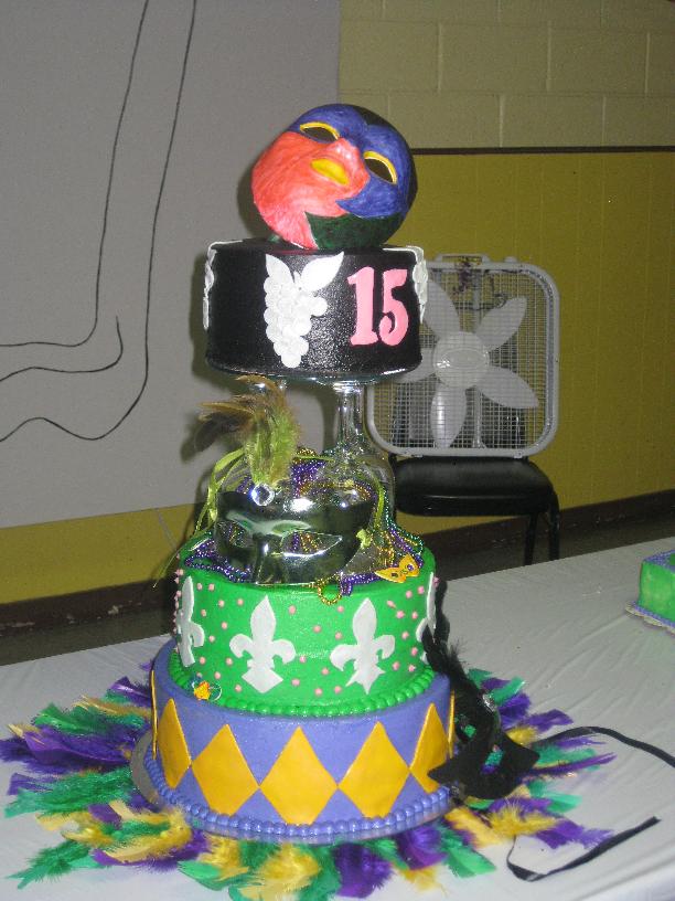 Mardi Gras Birthday Cake