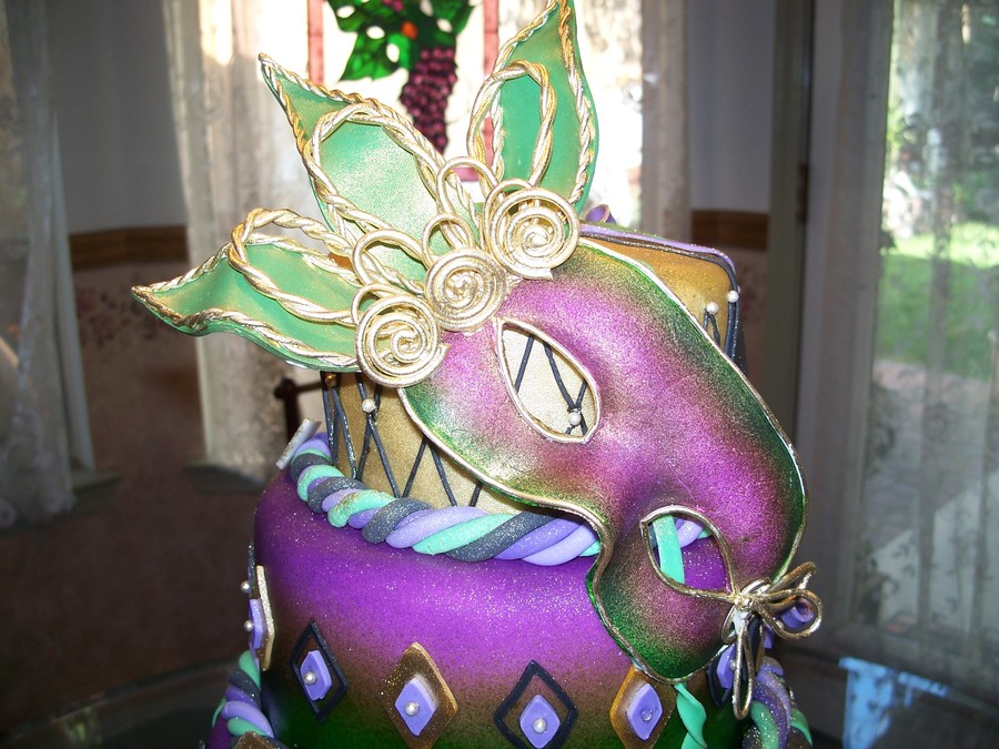 Mardi Gras Birthday Cake