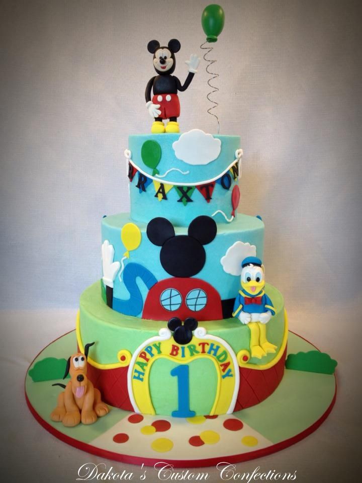 Mickey Mouse First Birthday Cake