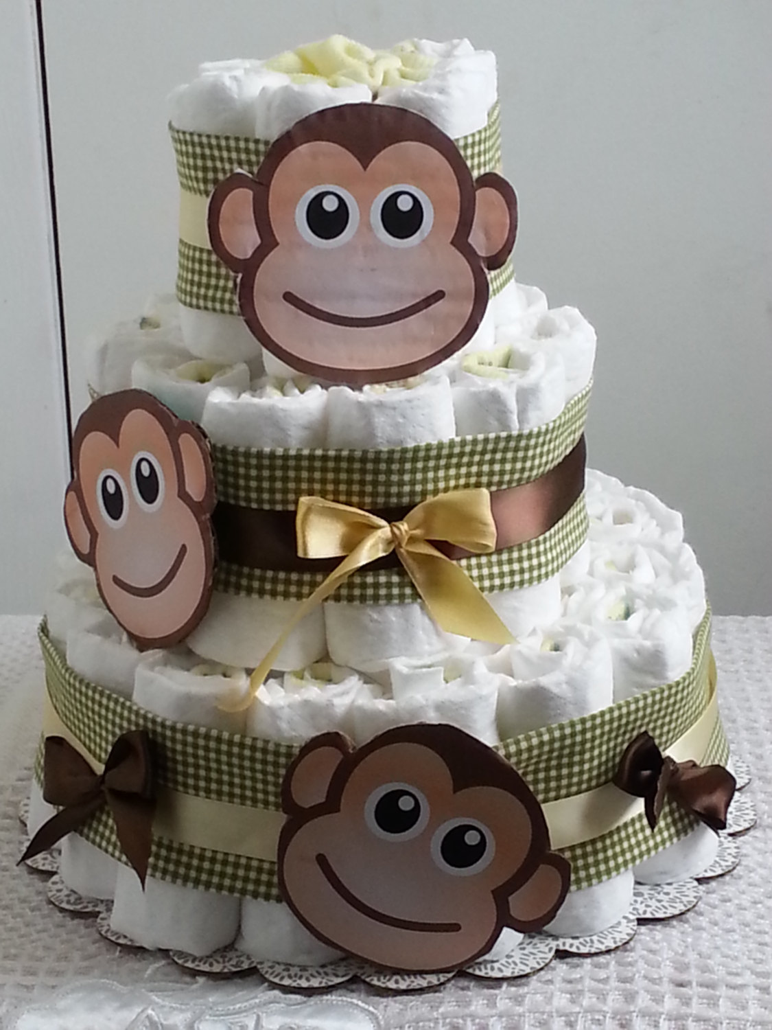 Monkey Diaper Centerpiece Baby Shower Cakes