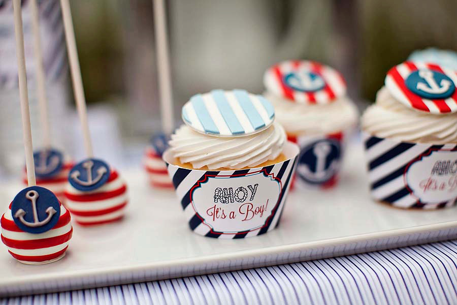 9 Photos of Nautical Baby Boy Shower Cupcakes