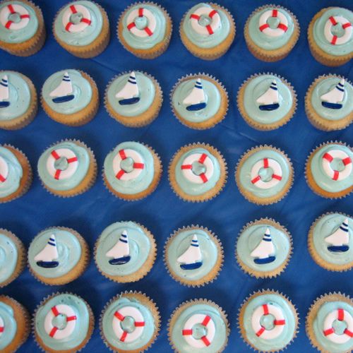 9 Nautical Baby Boy Shower Cupcakes Photo Nautical Baby Shower