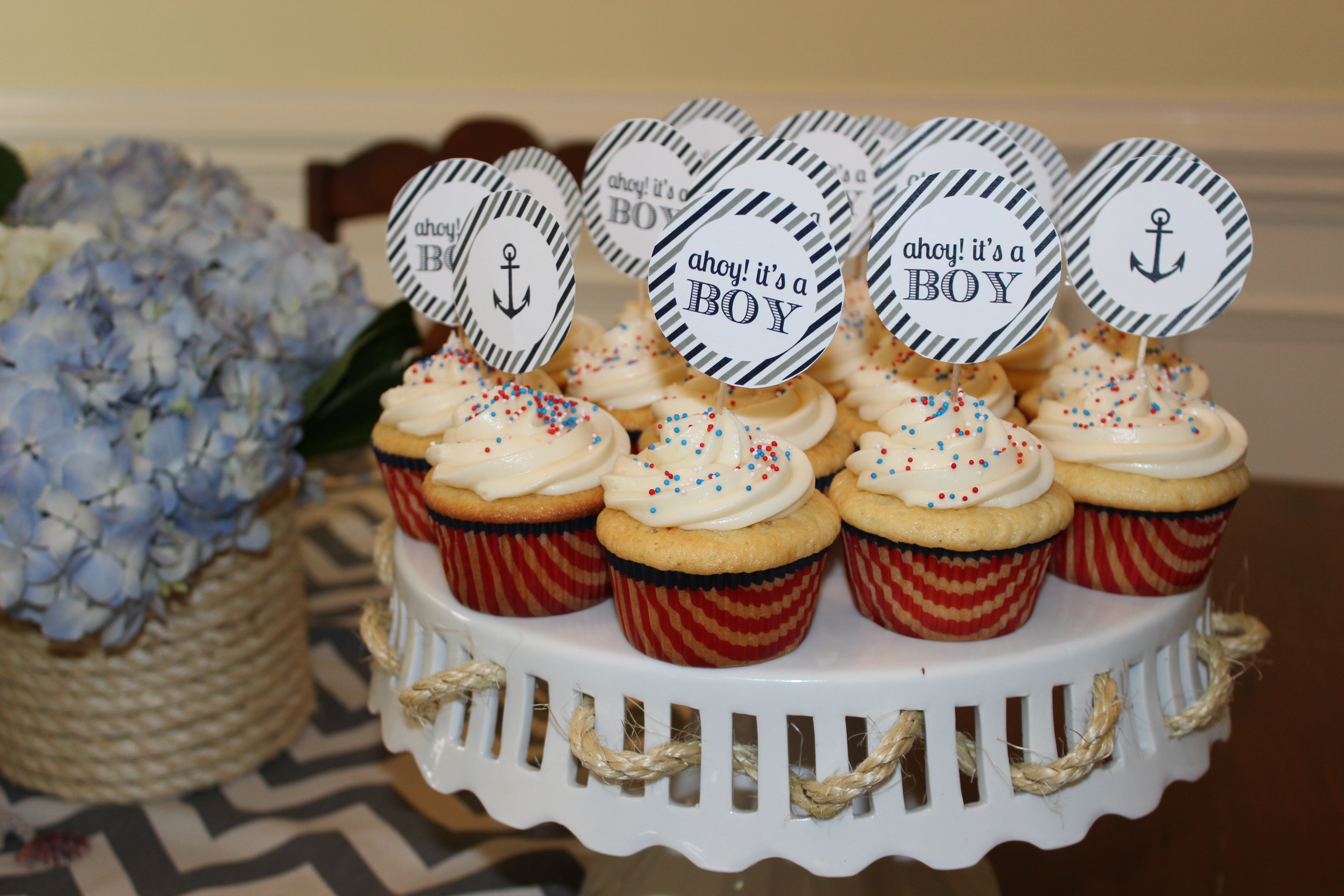 Nautical Boy Baby Shower Cupcakes