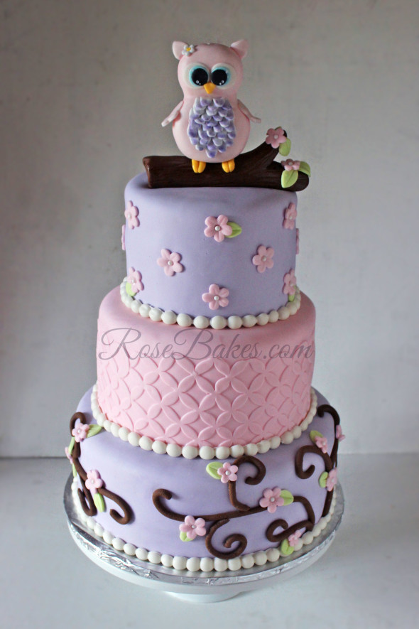 Owl Baby Shower Cake