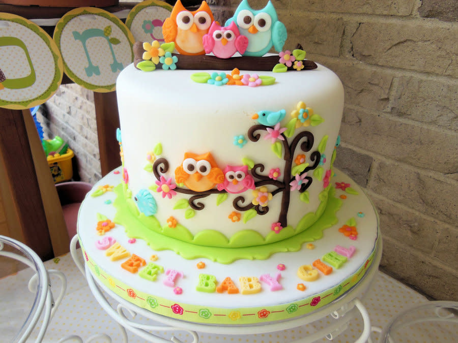 Owl Baby Shower Cake