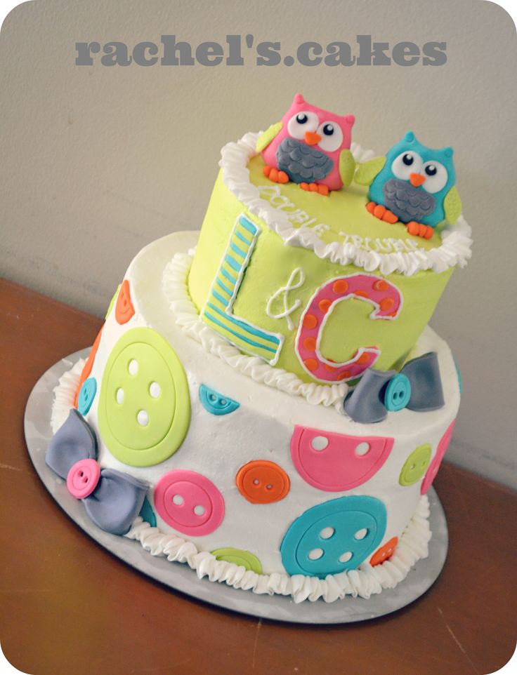 Owl Baby Shower Cake