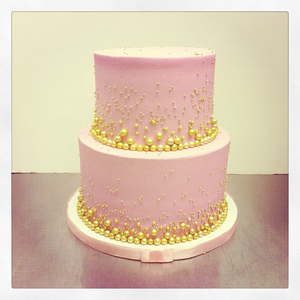 Pink and Gold Birthday Cake