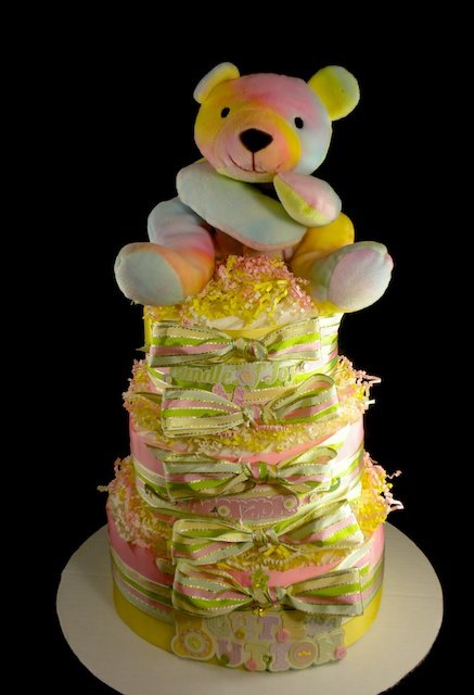 Pink and Yellow Baby Shower Cake Girl