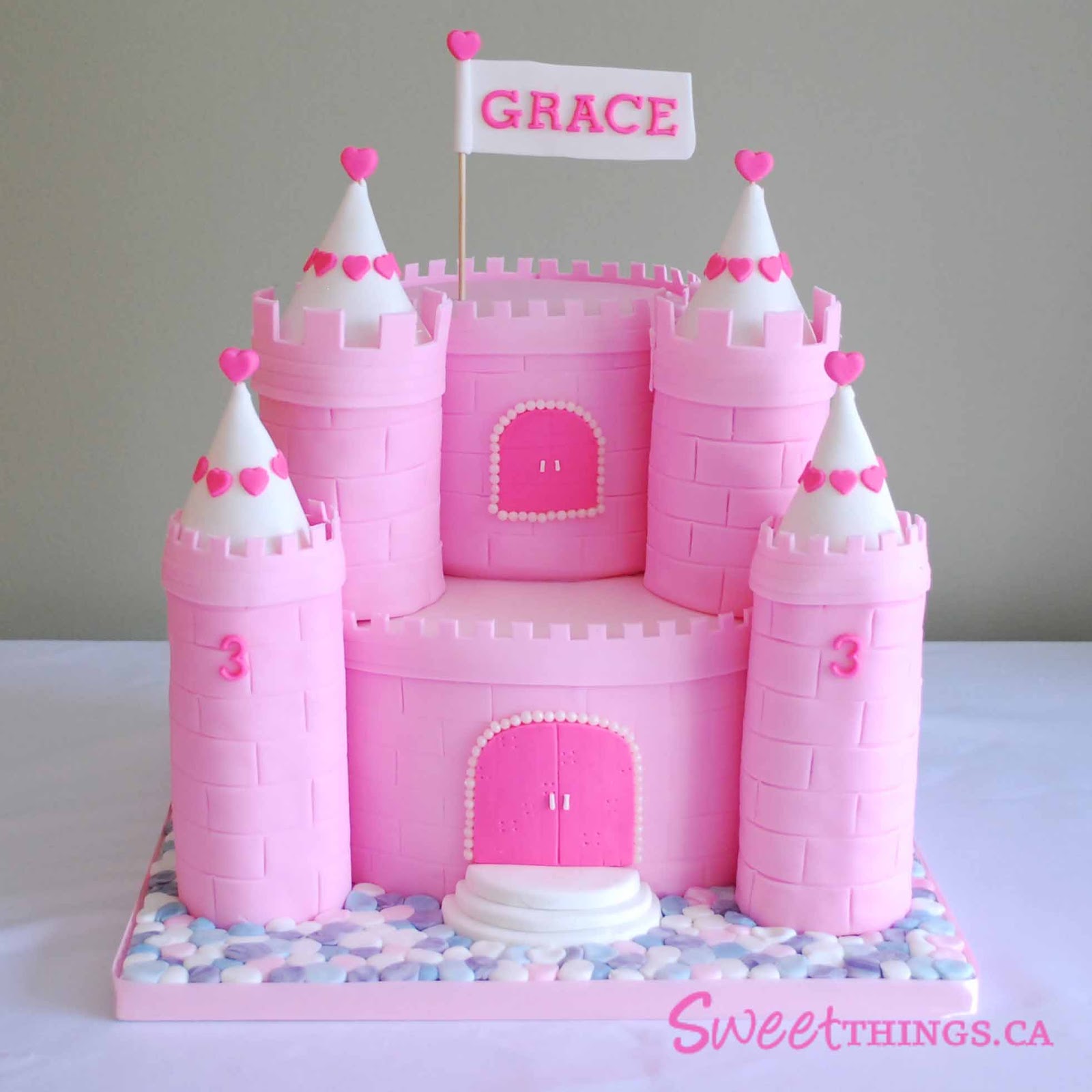 Pink Castle Birthday Cake