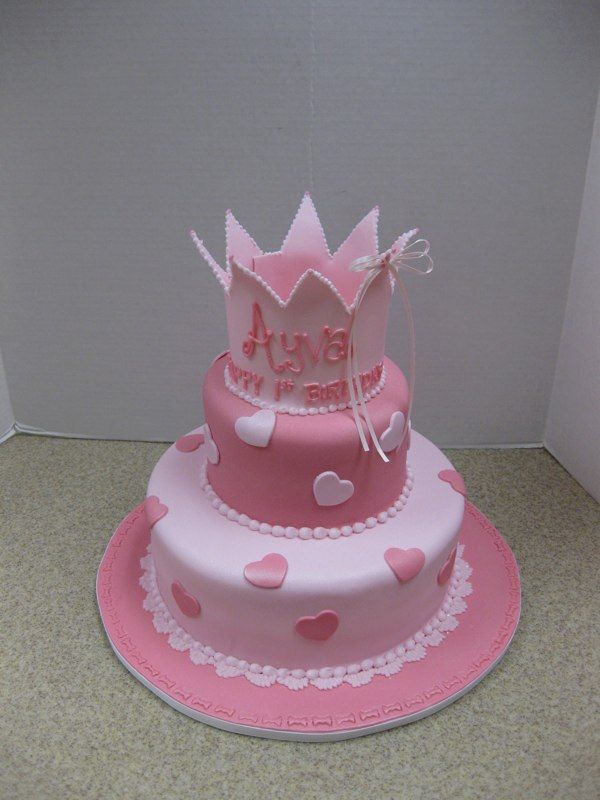 Pink Princess Crown Cake