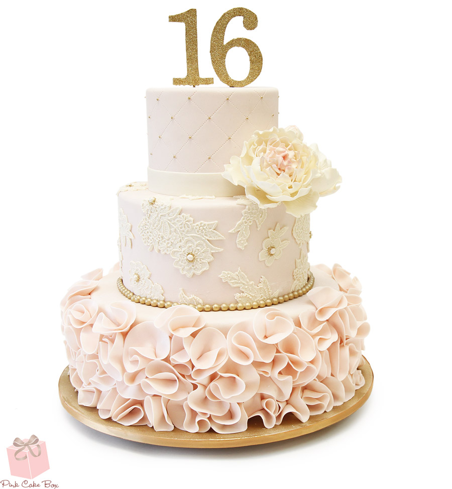 7 Photos of Birthday Cakes Pink Lace