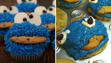 Pinterest Fail Cookie Monster Cupcakes