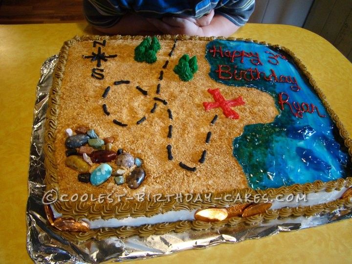 Pirate Treasure Map Birthday Cake