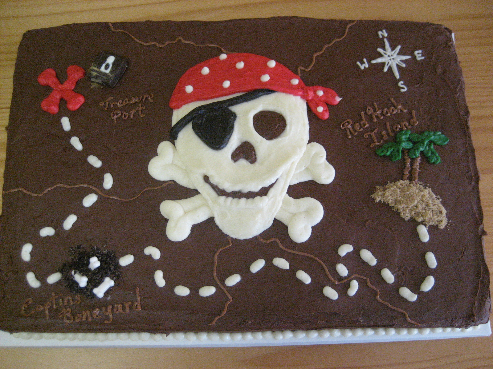 Pirate Treasure Map Birthday Cake