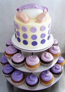 Purple Baby Shower Cakes and Cupcakes