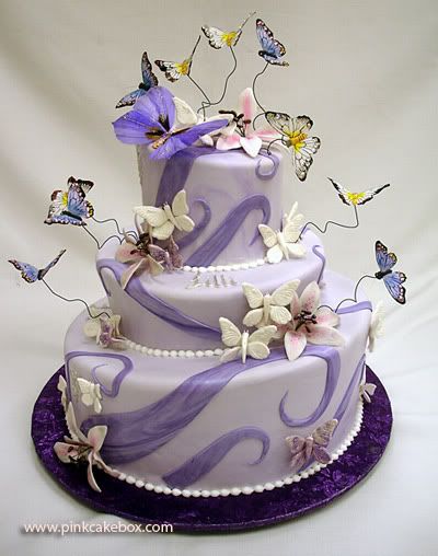 Purple Butterfly Birthday Cake