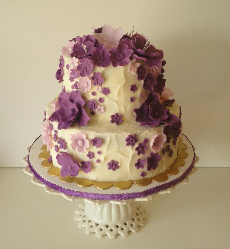 Purple Flower Birthday Cake