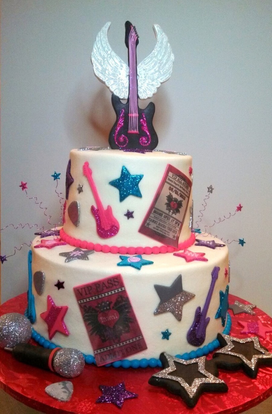 Rock Star Themed Birthday Cake